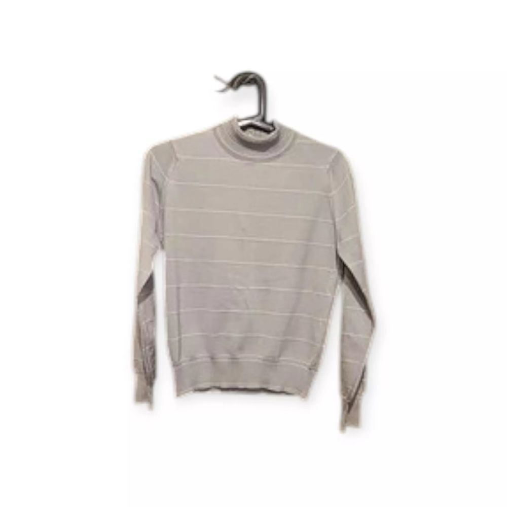 Givenchy Sport Vintage Size 34 Mock Neck Sweater Grey Gray Stripe ILGWU Union
